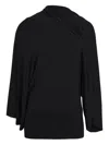 Uma | Raquel Blay Draped Cowl-neck Top In Black