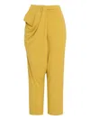 Uma | Raquel Blay Draped Straight-leg Trousers In Yellow
