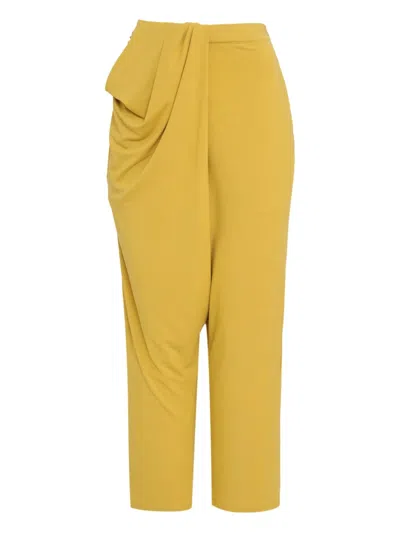 Uma | Raquel Blay Draped Straight-leg Trousers In Yellow