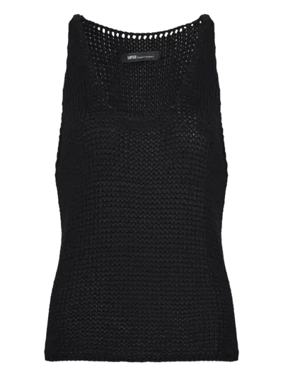 Uma | Raquel Blay Open-knit Top In Black