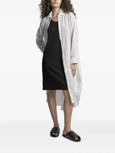 Uma | Raquel Blay Pleated Panel Shirt Dress In White