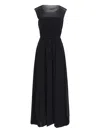 Uma | Raquel Blay Semi-sheer Panel Midi Dress In Black