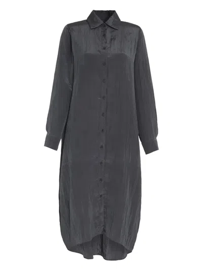 Uma | Raquel Blay Shirt Midi Dress In Black