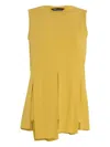 Uma | Raquel Blay Split-hem Sleeveless Top In Yellow