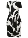Uma Raquel Davidowicz Abstract-pattern Draped Dress In Black