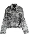 Uma Raquel Davidowicz Abstract-print Denim Jacket In Black