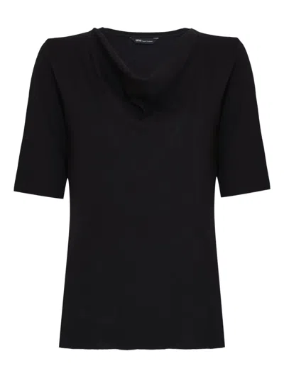 Uma Raquel Davidowicz Arsenal Cowl-neck Ribbed Top In Black