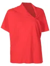 Uma Raquel Davidowicz Asymmetric Draped-detail Blouse In Red