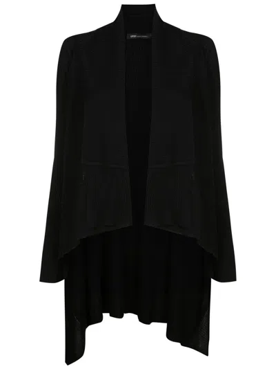 Uma Raquel Davidowicz Asymmetric-hem Knit Cardigan In Black