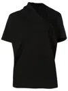 Uma Raquel Davidowicz Asymmetric-neck Draped Top In Black