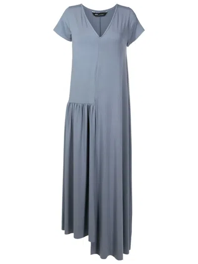 Uma Raquel Davidowicz Asymmetric V-neck Dress In Grey