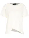 Uma Raquel Davidowicz Asymmetrical-hem Crossover-detail T-shirt In White