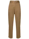 Uma Raquel Davidowicz Belted-waist Straight-leg Trousers In Brown
