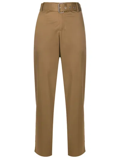Uma Raquel Davidowicz Belted-waist Straight-leg Trousers In Brown