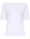 Uma Raquel Davidowicz Boat-neck Ribbed Top In ホワイト