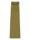 Uma Raquel Davidowicz Cowl-neck Draped Midi Dress In Green