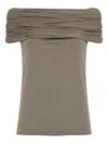 Uma Raquel Davidowicz Cowl-neck Draped Top In Gray