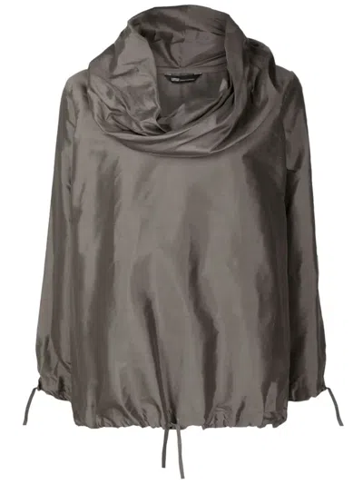 Uma Raquel Davidowicz Cowl-neck Silk Blouse In Grey