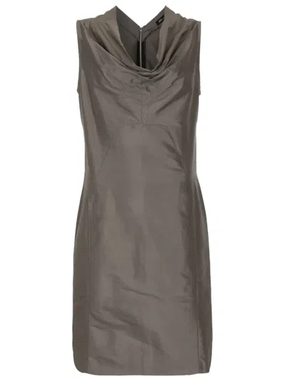 Uma Raquel Davidowicz Cowl-neck Silk Midi Dress In Grey