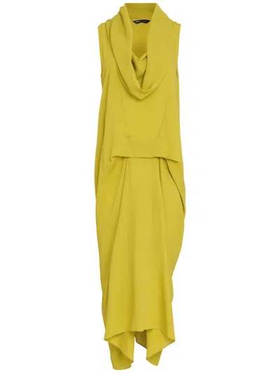 Uma Raquel Davidowicz Crinkle-finish Dress In Yellow