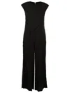 Uma Raquel Davidowicz Crinkled-finish Wide-leg Jumpsuit In Black