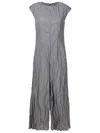Uma Raquel Davidowicz Crinkled-finish Wide-leg Jumpsuit In Grey