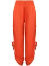 Uma Raquel Davidowicz Cropped Satin Track Pants In Orange