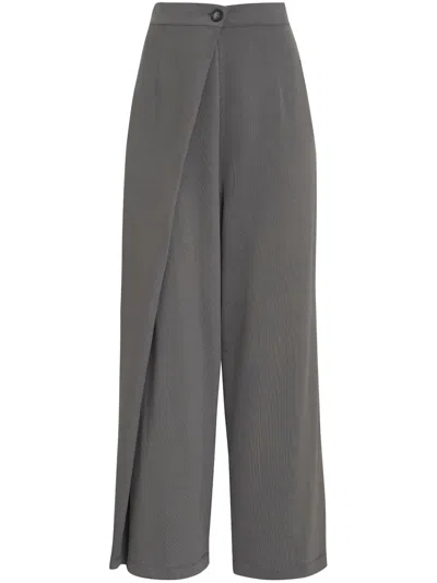 Uma Raquel Davidowicz Crossover-detail High-waisted Pants In Grey