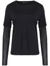 Uma Raquel Davidowicz Double-layered Long-sleeve Top In Black