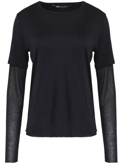 Uma Raquel Davidowicz Double-layered Long-sleeve Top In Black