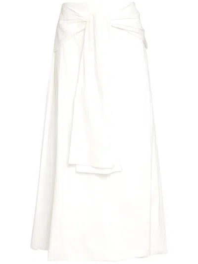 Uma Raquel Davidowicz Draped-detail Midi Skirt In White