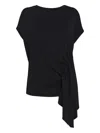 Uma Raquel Davidowicz Draped-hem Blouse In Black