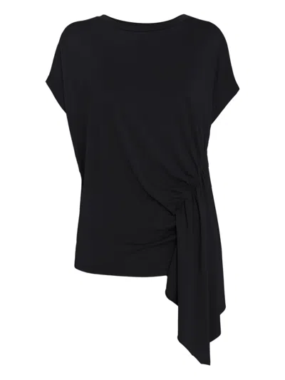 Uma Raquel Davidowicz Draped-hem Blouse In Black