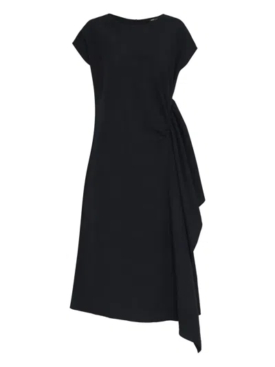 Uma Raquel Davidowicz Draped Side-knot Dress In Black
