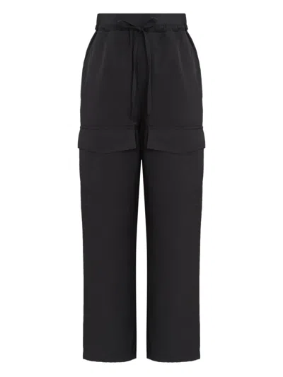 Uma Raquel Davidowicz Drawstring Cargo-pocket Straight-leg Trousers In Black