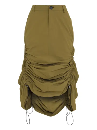 Uma Raquel Davidowicz Drawstring Gathered Skirt In Brown