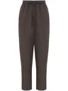 Uma Raquel Davidowicz Drawstring-waist Cropped Trousers In Brown