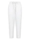 Uma Raquel Davidowicz Drill Drawstring Linen Trousers In White