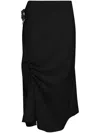 Uma Raquel Davidowicz Fosforo Draped Midi Skirt In Black