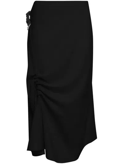 Uma Raquel Davidowicz Fosforo Draped Midi Skirt In Black