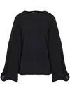 Uma Raquel Davidowicz Frayed-effect Knit Top In Black