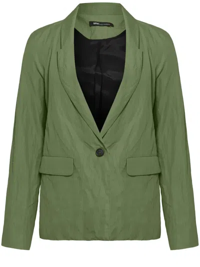 Uma Raquel Davidowicz Glicol Crinkled-effect Blazer In Green