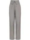 Uma Raquel Davidowicz High-waisted Belted Trousers In Grey