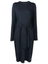 Uma Raquel Davidowicz Horizontal-stripe Midi Dress In Blue
