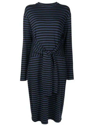 Uma Raquel Davidowicz Horizontal-stripe Midi Dress In Blue