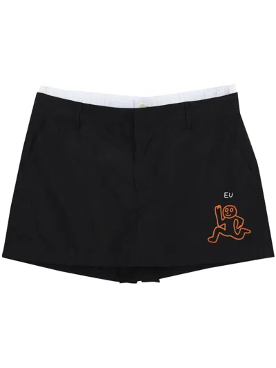 Uma Raquel Davidowicz Illustration-style Print Shorts In Black