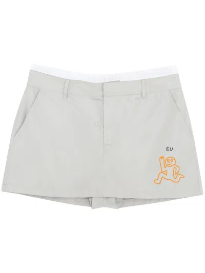 Uma Raquel Davidowicz Illustration-style Print Shorts In Grey