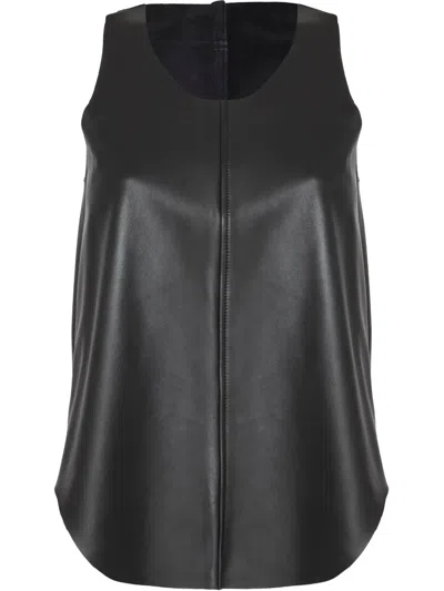 Uma Raquel Davidowicz Leather Top In Black