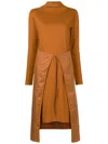 Uma Raquel Davidowicz Long-sleeve Midi Dress In Brown
