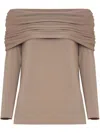 Uma Raquel Davidowicz Long Sleeve Top In Nude